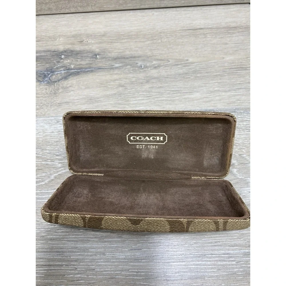 Coach Eye Glasses Case Sunglasses Hard Hinged Clam Shell With Logo Monogram